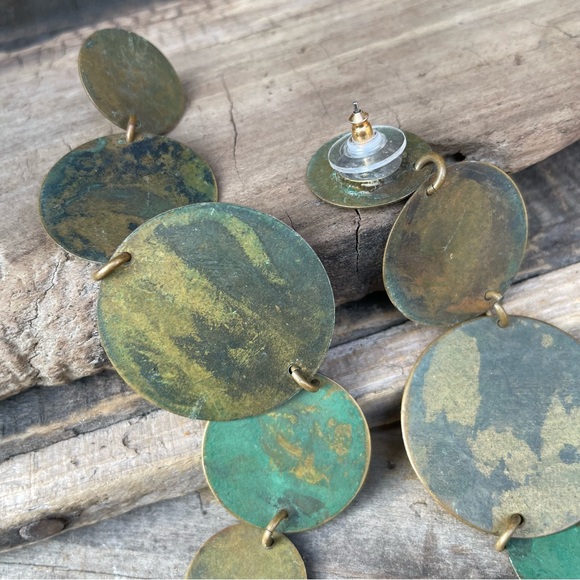 Vintage Artisan Drop Earring with Patina Discs - Picture 9 of 15